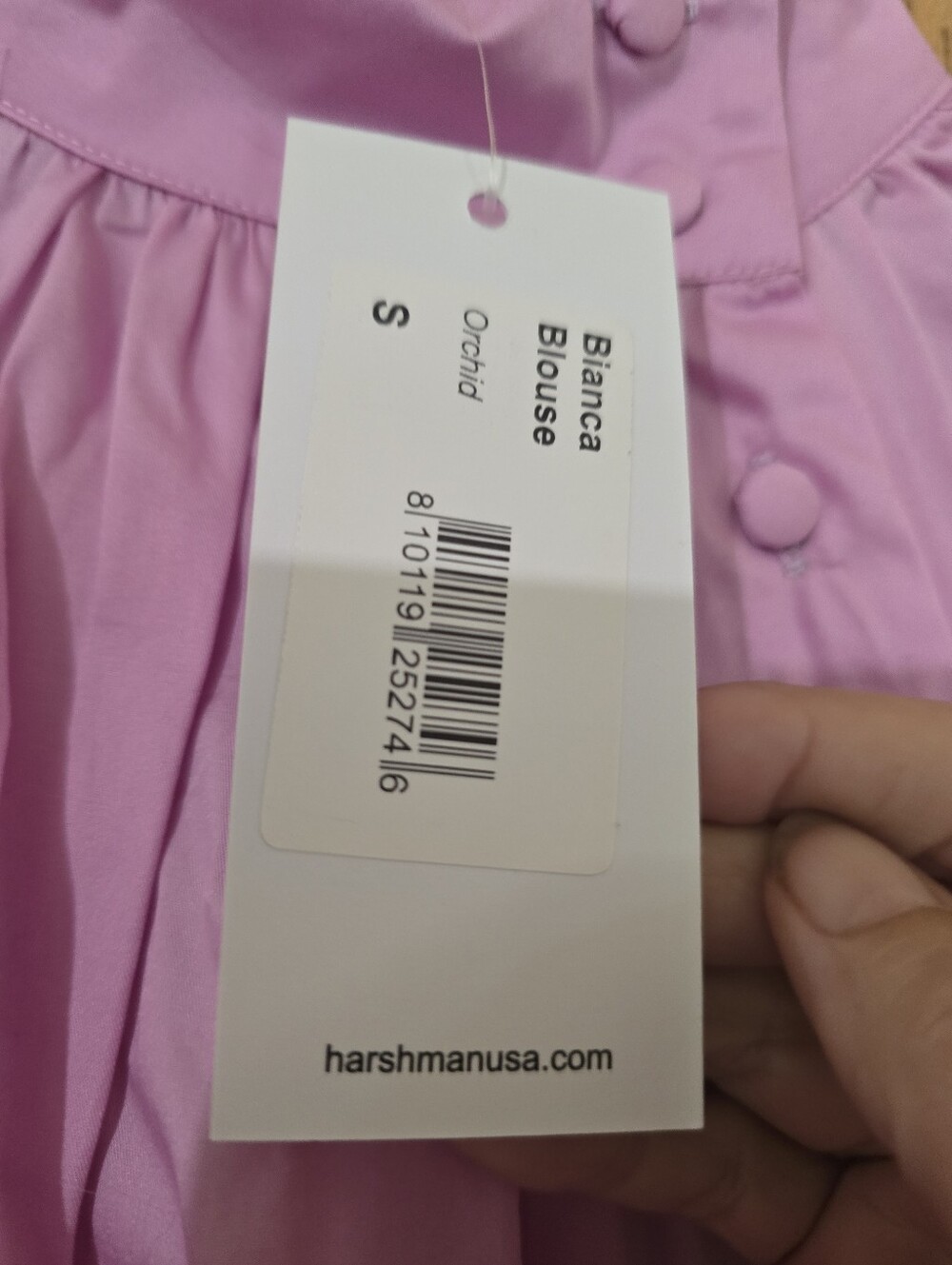 Nwt. Harshman 100% Cotton Pink Blouse Sz Sm. - Picture 7 of 7